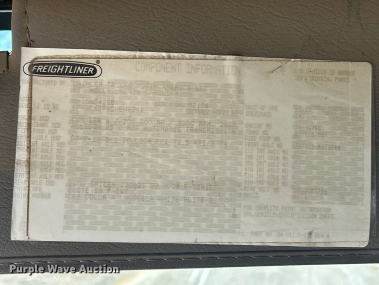 image for item FC5264 2012 Freightliner M2 street sweeper truck