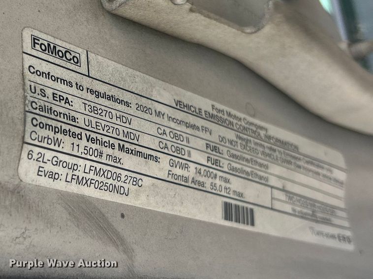 image for item FC5268 2020 Ford F350 Super Duty Ext. Cab utility bed pickup truck