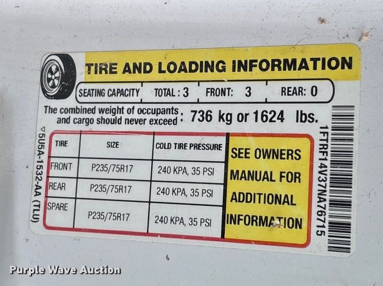 image for item FC5522 2007 Ford F150  pickup truck