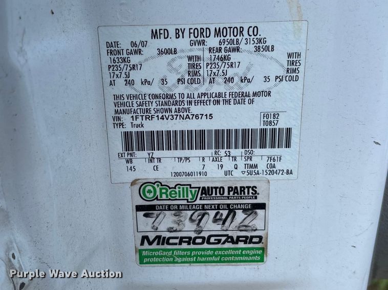 image for item FC5522 2007 Ford F150  pickup truck