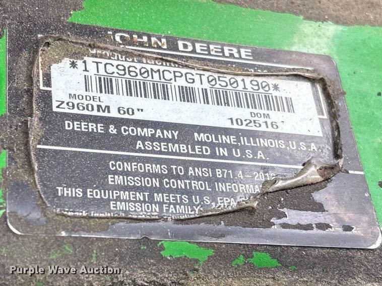 image for item FC5527 John Deere Z960M ZTR lawn mower