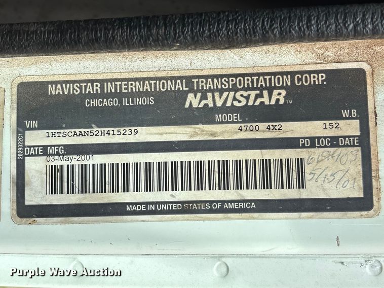 image for item FC5538 2002 International 4700 dump truck