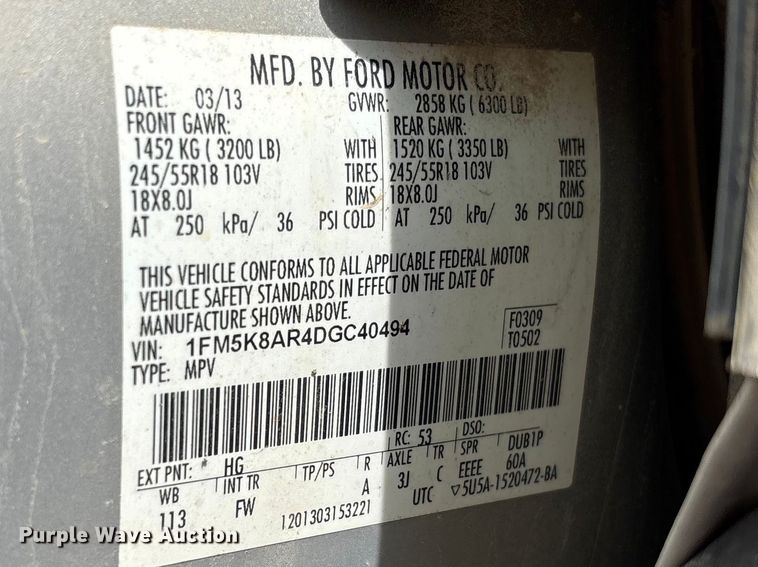 image for item FC5542 2013 Ford Explorer Police Interceptor SUV