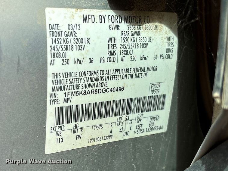 image for item FC5543 2013 Ford Explorer Police Interceptor SUV