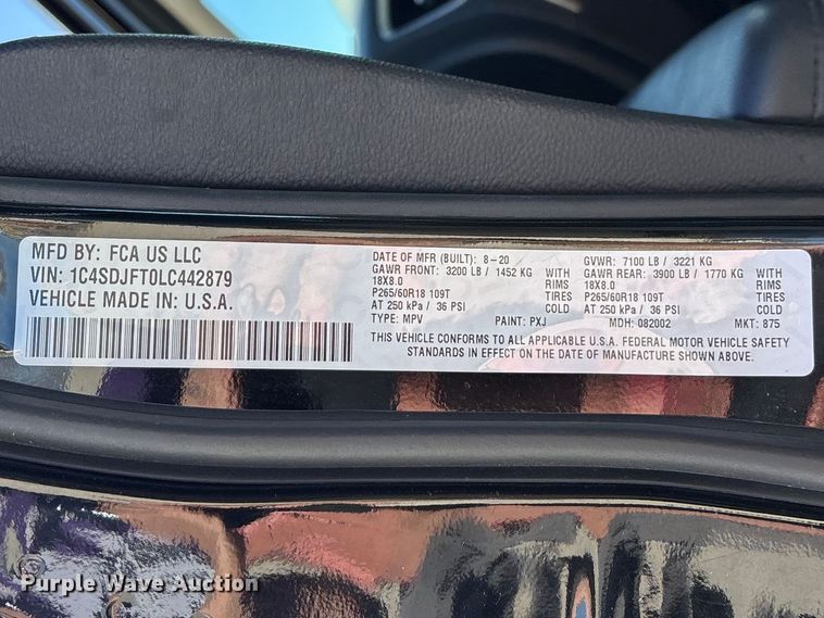 image for item FG0176 2020 Dodge Durango SSV SUV