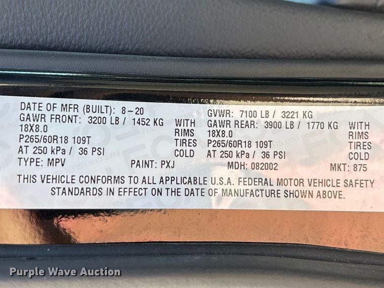 image for item FG0176 2020 Dodge Durango SSV SUV