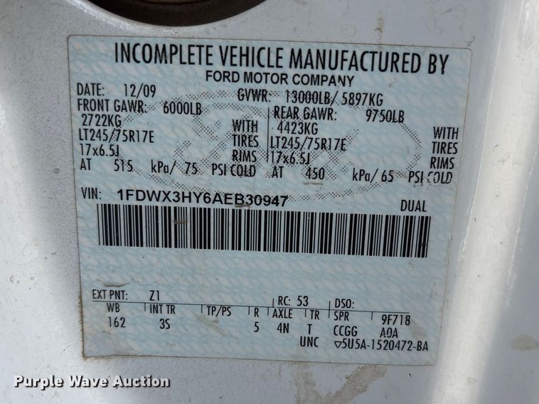 image for item FG2775 2010 Ford F350 Super Duty Ext. Cab utility bed pickup truck