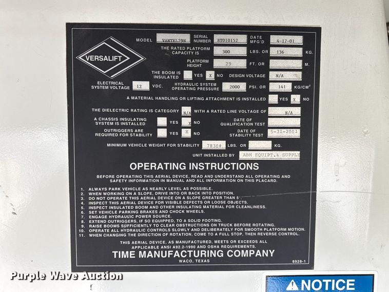 image for item FG2777 2001 Ford E350 van with bucket lift