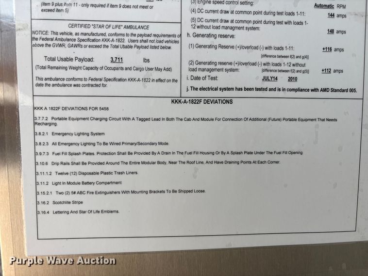 image for item FG2780 2010 Ford E450 ambulance