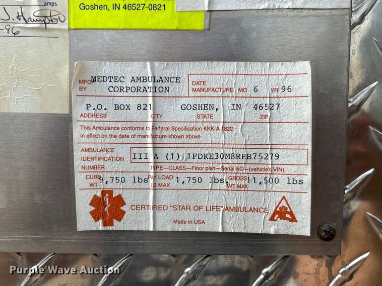 image for item FG2815 1994 Ford E350 ambulance