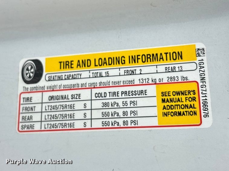 image for item FH7012 2018 Chevrolet Express 3500 van