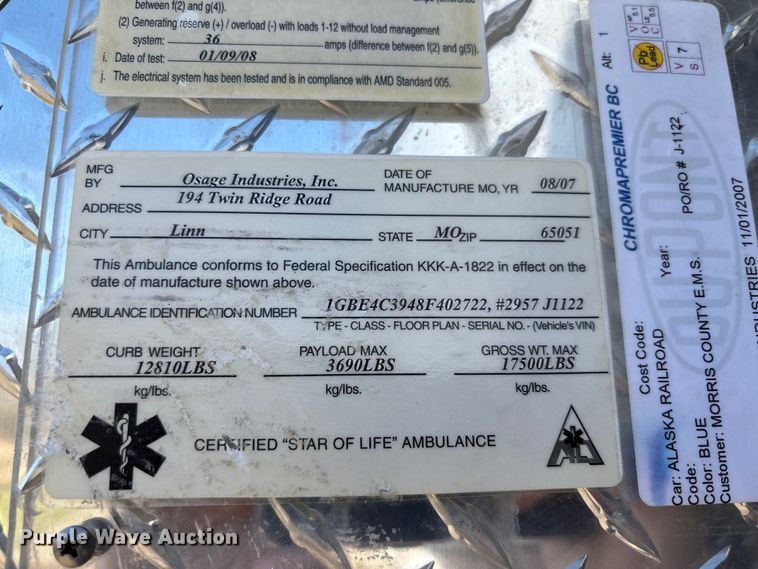 image for item FI0861 2008 Chevrolet C4500 ambulance