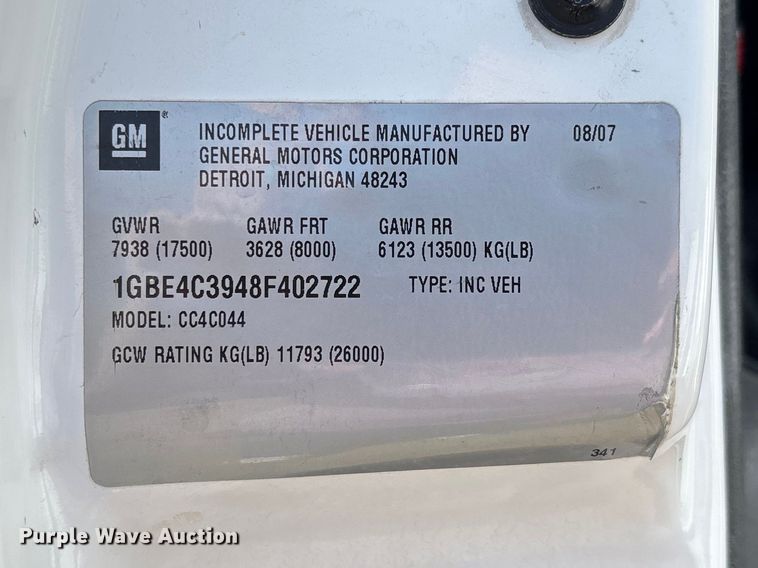 image for item FI0861 2008 Chevrolet C4500 ambulance