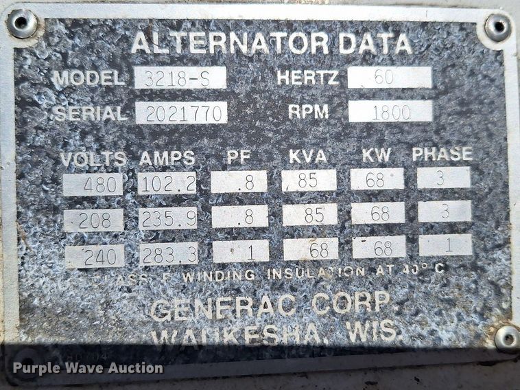 image for item FK0031 Generac 3218-S generator