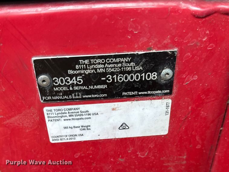 image for item FK0033 Toro Groundsmaster lawn mower