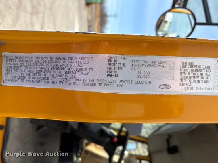 image for item FK1297 1999 Sterling Truck SC8000 street sweeper truck