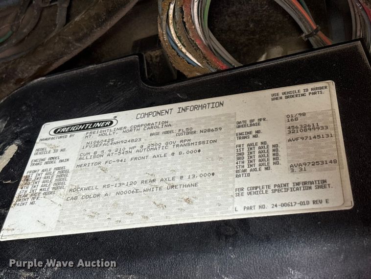 image for item FK1298 1998 Freightliner FL50 utility / service truck