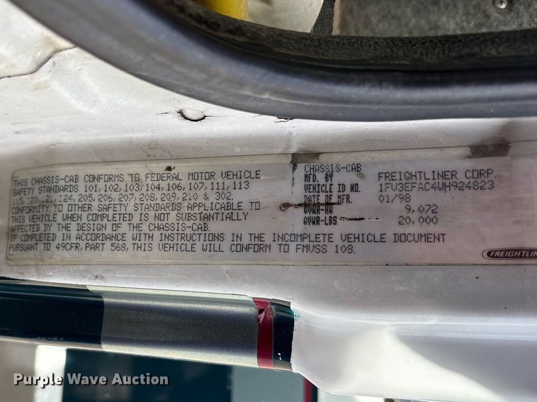 image for item FK1298 1998 Freightliner FL50 utility / service truck