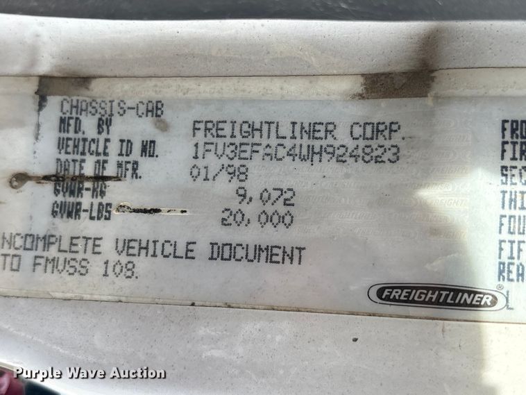image for item FK1298 1998 Freightliner FL50 utility / service truck