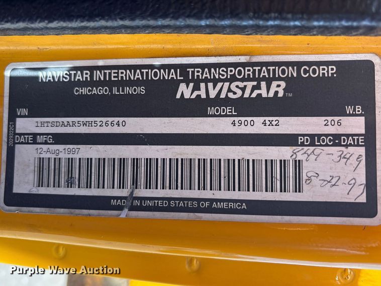 image for item FK1299 1998 International 4900 dump truck