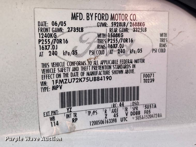 image for item FK1304 2005 Ford Explorer SUV