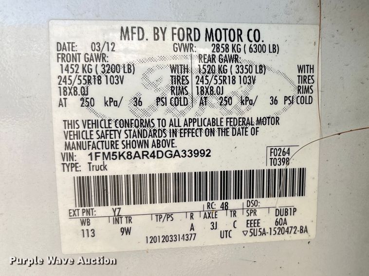 image for item FK1306 2013 Ford Explorer Police Interceptor SUV