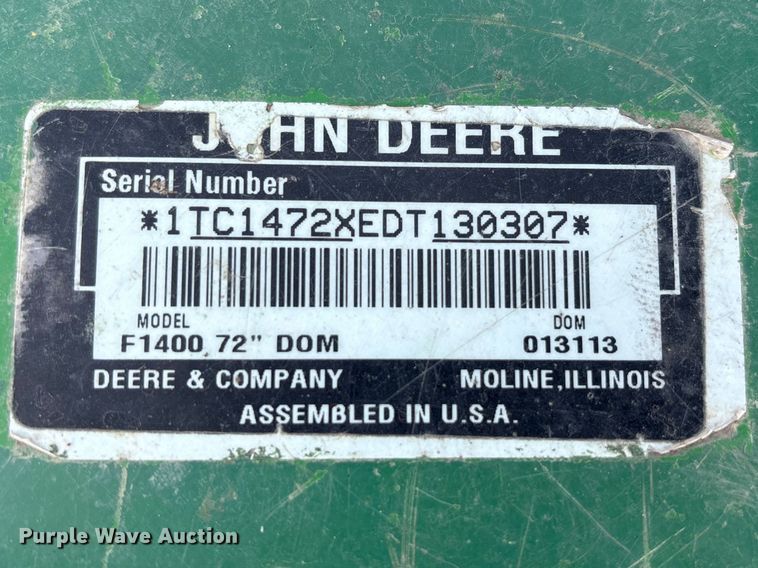 image for item FK1314 2013 John Deere 1445 series II lawn mower