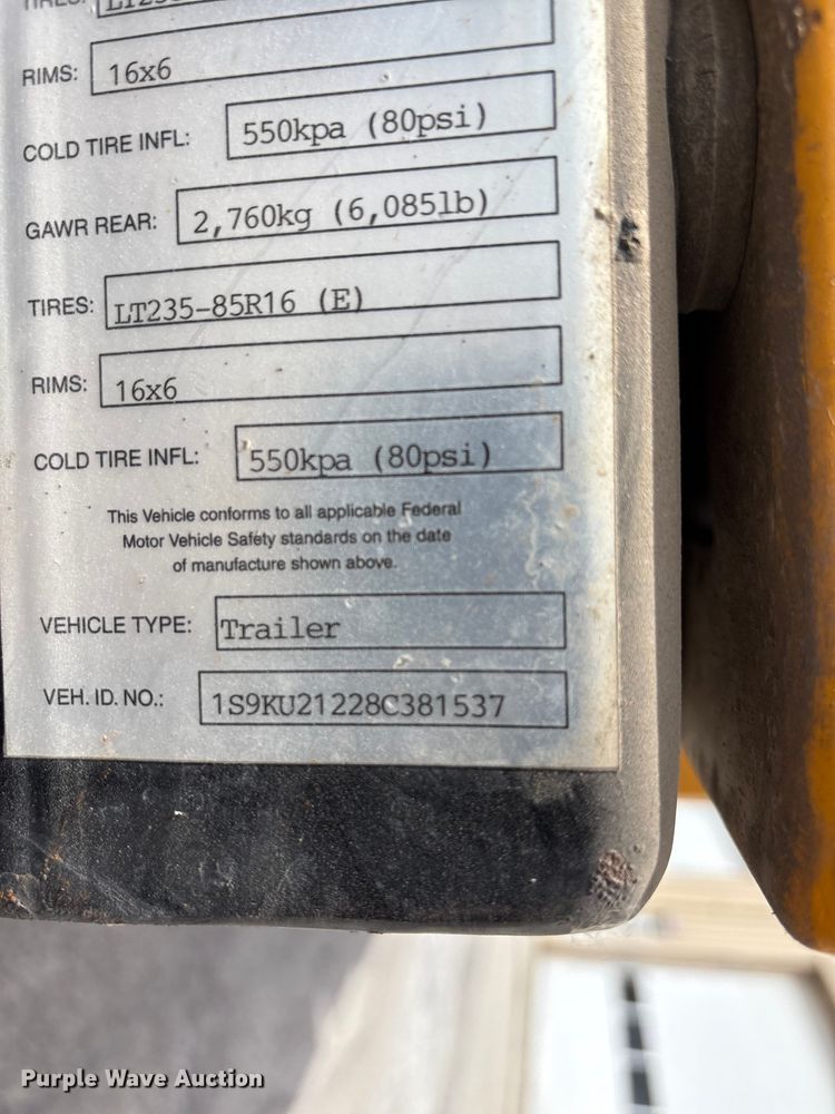 image for item FK1319 2008 Sewer Equipment Co. of America sewer jetter trailer