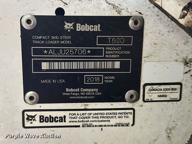 image for item FK1828 2018 Bobcat T590 tracked skid steer loader