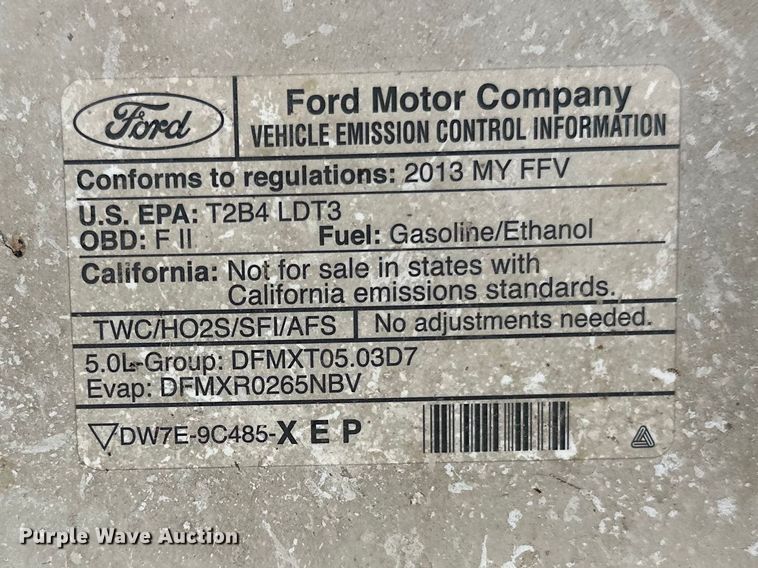 image for item FK1848 2013 Ford F150 Ext. Cab pickup truck