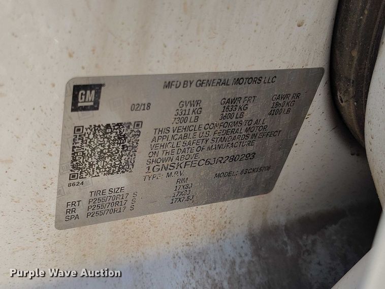 image for item IH9468 2018 Chevrolet Tahoe SSV SUV