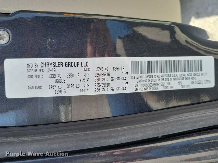 image for item NK9931 2011 Dodge Grand Caravan van