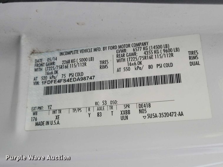 image for item NK9958 2014 Ford  E450 shuttle bus