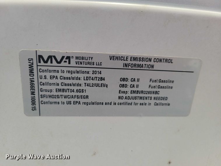 image for item NK9959 2014 Am General MV-1 handicap accessible van