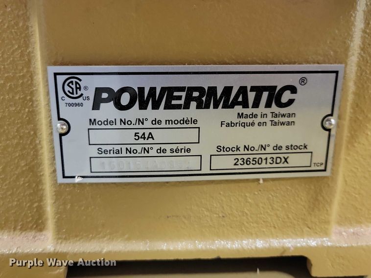 image for item NK9973 Powermatic 54A jointer