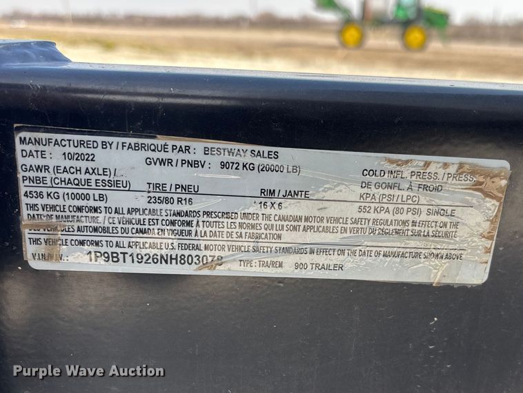 image for item EA4587 2022 Bestway Tanker fuel trailer