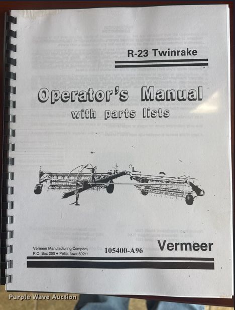 image for item EA4645 1995 Vermeer R-23 hay rake