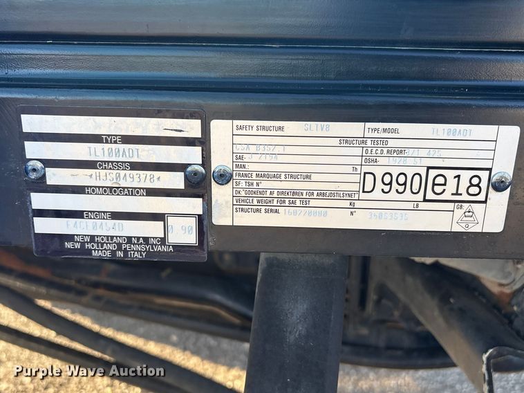 image for item EG8904 2005 New Holland TL100A MFWD tractor