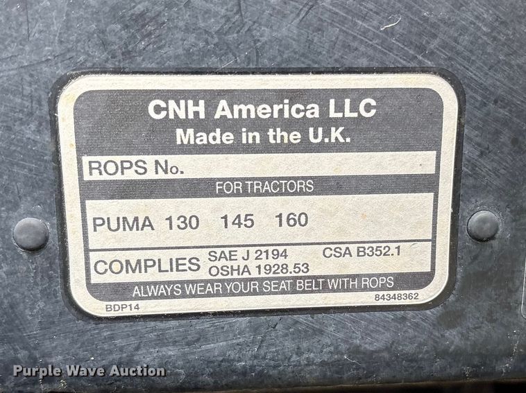 image for item ES8735 2014 Case 130 Puma MFWD tractor