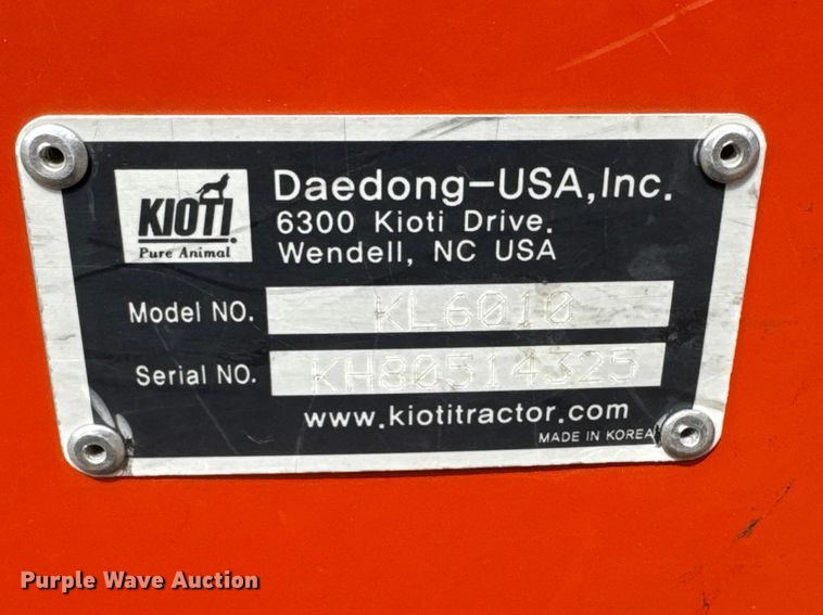 image for item ET1868 2018 Kioti NX6010 MFWD tractor