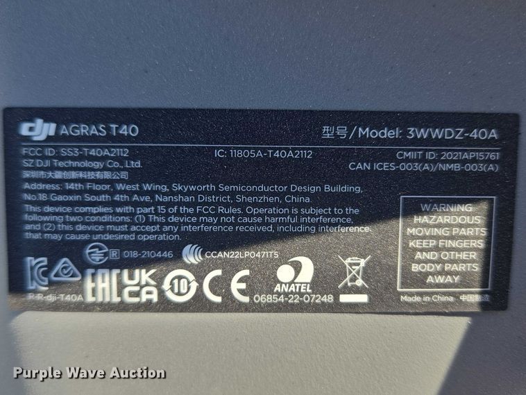 image for item ET5001 DJI AGRIS T40 drone
