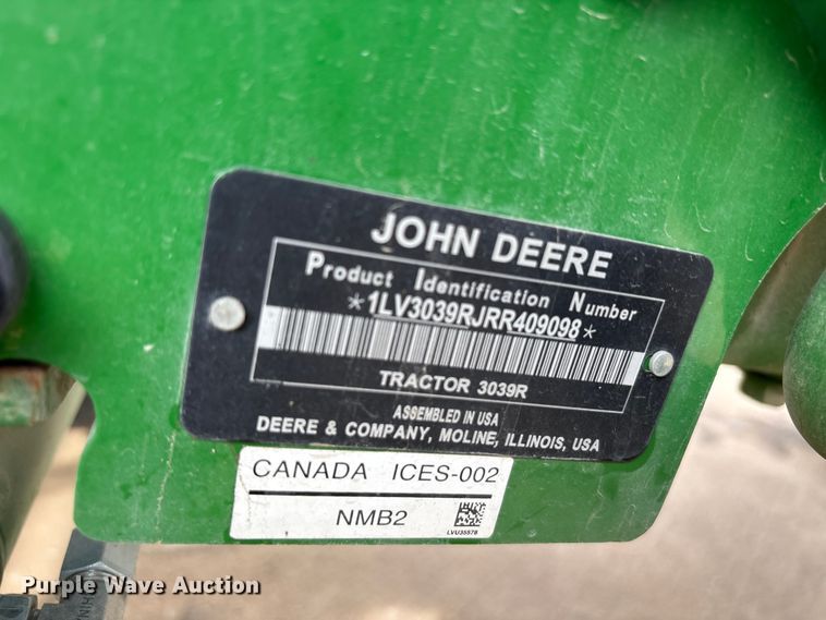image for item EU0462 2023 John Deere 3039R tractor