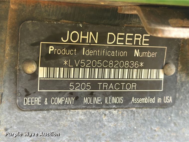 image for item FB8108 2007 John Deere 5205 MFWD tractor