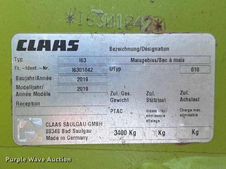 image for item FC2048 2019 Claas Orbis 750 rotary forage head