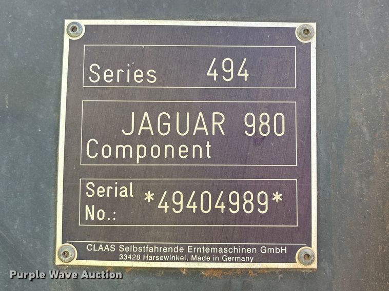 image for item FC2058 Claas Jaguar 980 forage harvester