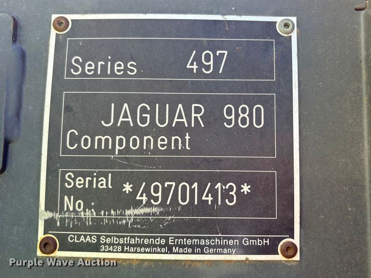 image for item FC2060 Claas Jaguar 980 forage harvester