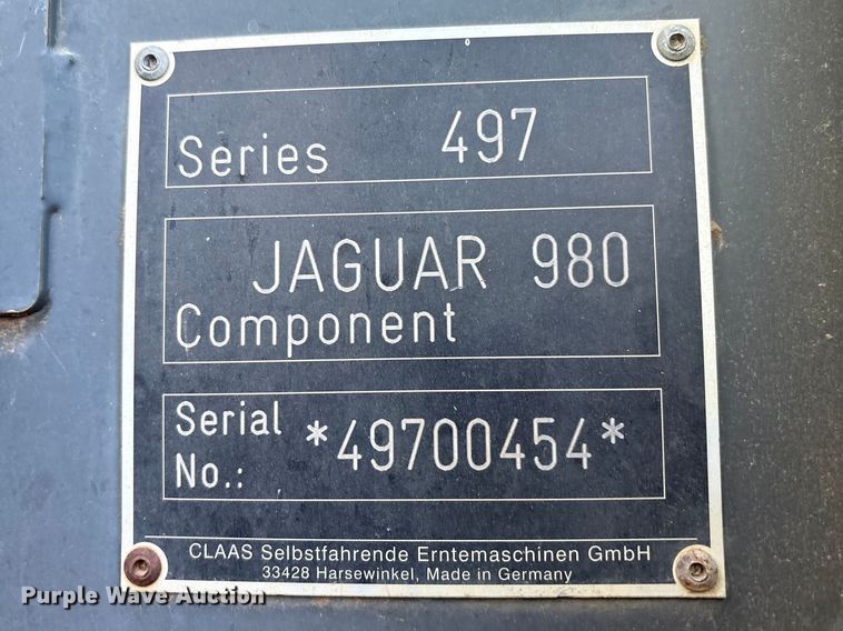 image for item FC2061 Claas Jaguar 980 forage harvester