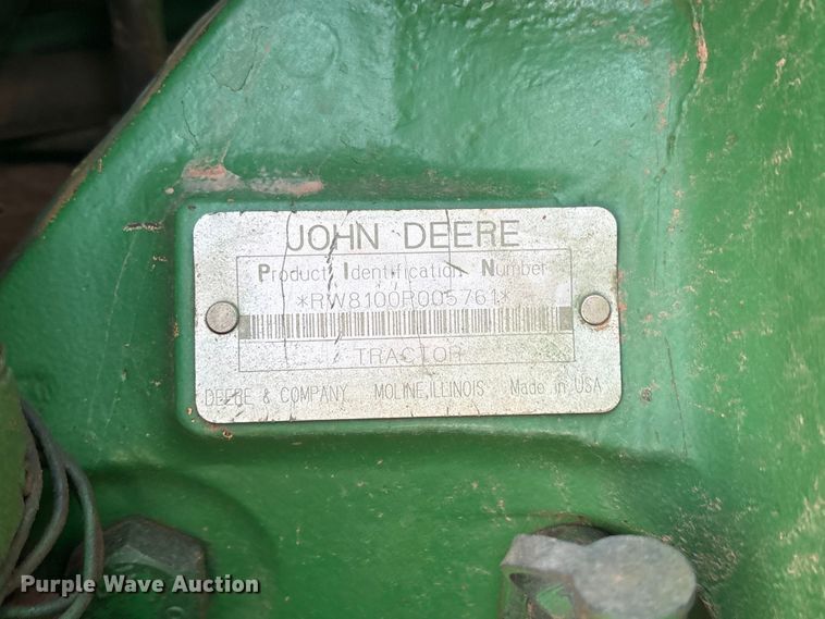 image for item FC2170 John Deere 8100 HFWD tractor