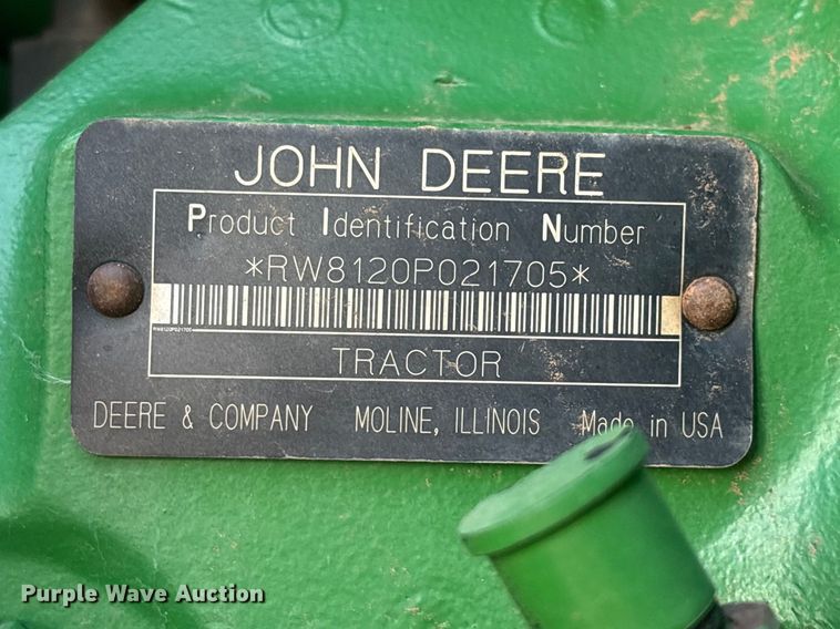 image for item FC2171 2003 John Deere 8120 HFWD tractor