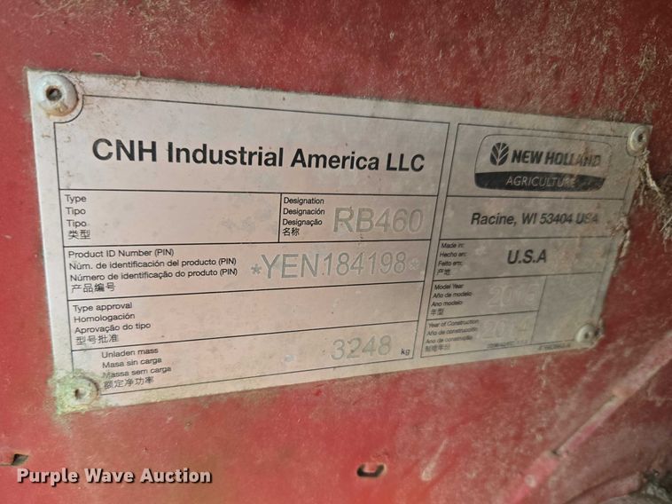 image for item FH6570 2015 New Holland Roll Belt 460 round baler